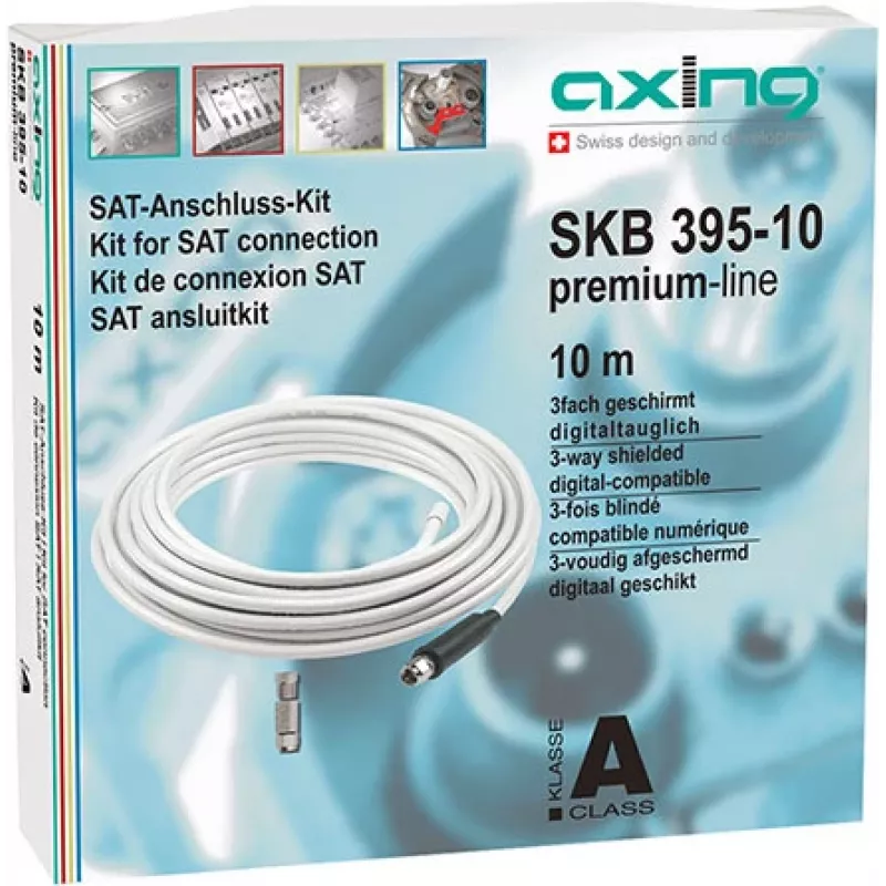 Koaksialinis kabelis Axing SKB 395-10 10 m Baltas