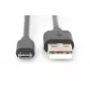 Digitus USB 2.0 jungiamasis laidas [1x USB 2.0 A kištukas - 1x USB 2.0 Micro-B kištukas] 1,80 m juodas Digitus (AK-300127-018-S)