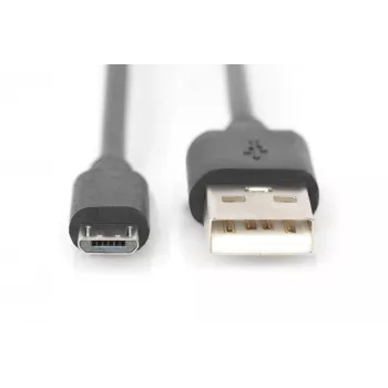 Digitus USB 2.0 jungiamasis laidas [1x USB 2.0 A kištukas - 1x USB 2.0 Micro-B kištukas] 1,80 m juodas Digitus (AK-300127-018-S)