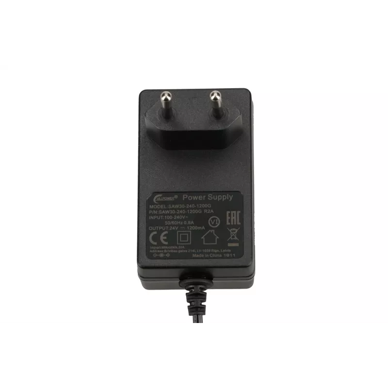 Mikrotik SAW30-240-1200GR2A maitinimo adapteris vidaus naudojimui, juodos spalvos