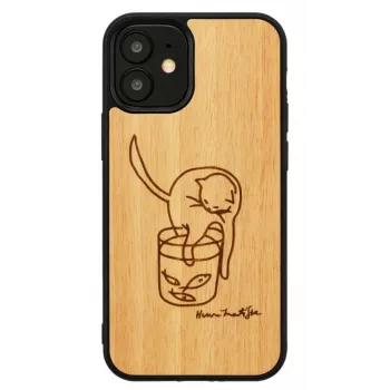 man and wood telefono dėklas Apple iPhone 12 mini — atspausdinta katė su raudona žuvimi