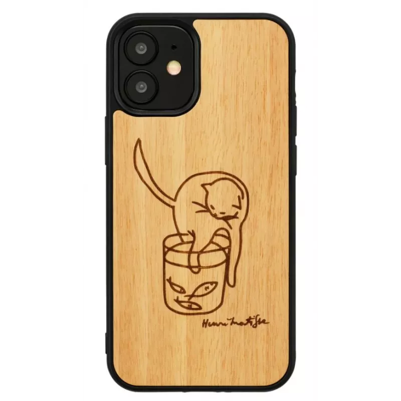 man and wood telefono dėklas Apple iPhone 12 mini — atspausdinta katė su raudona žuvimi