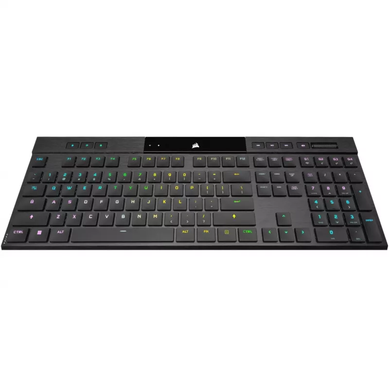 Corsair K100 RGB AIR belaidė itin plona mechaninė žaidimų klaviatūra, Cherry ULP Tactile - juoda, DE