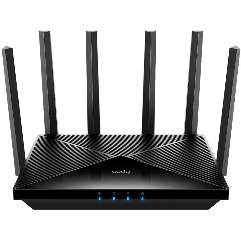 Stalinis maršrutizatorius Cudy WR11000 — Trijuostis 2,4/5/6 GHz, Wi‑Fi 7, 4× 2,5 Gigabito LAN, 5765 Mbps per 6 GHz juostą, 512 MB RAM