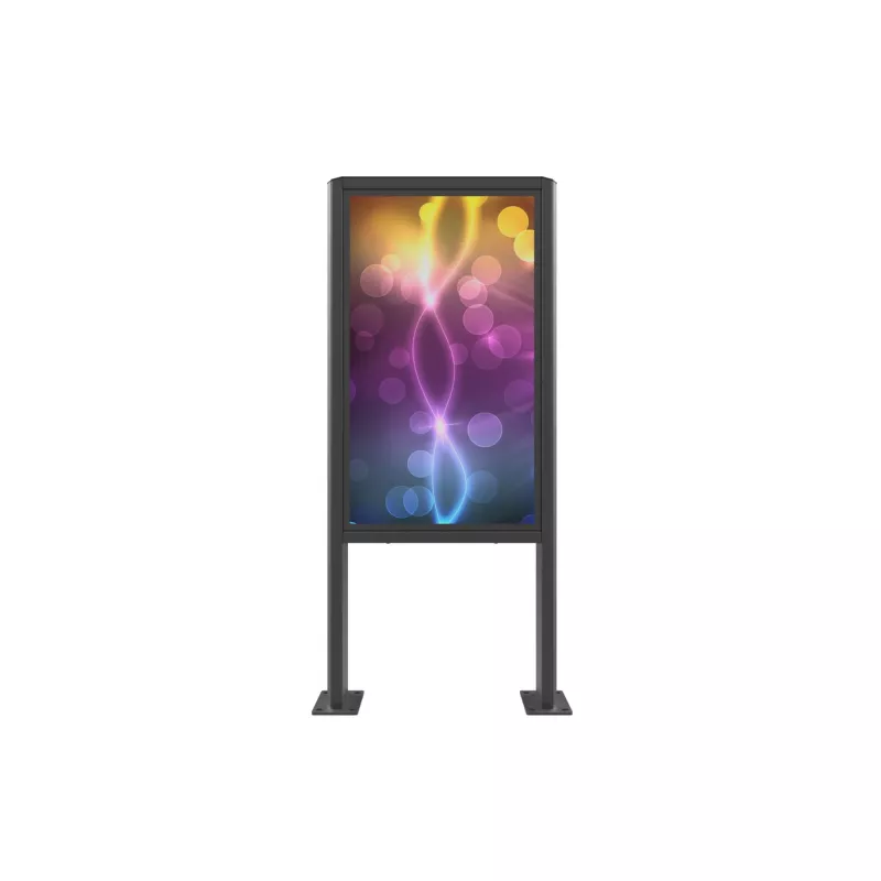 Reklamos ekrano gaubtas Edbak POK101 plieninis juodas vertikalus 862x200x1981mm