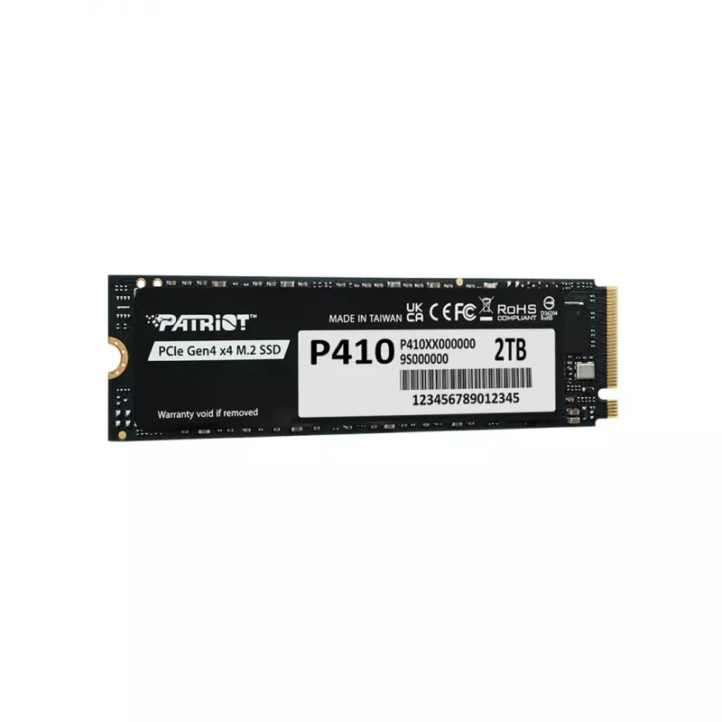 Kietojo kūno diskas PATRIOT P410 2 TB M.2 NVMe, 2000 GB, M.2 formos faktorius