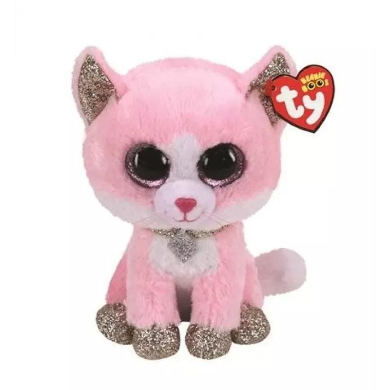 Plush Toy Ty Cat Pink - Fiona 15 cm
