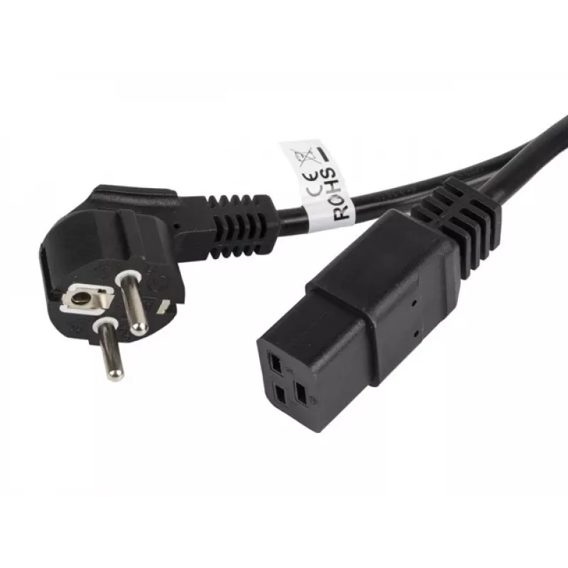 Maitinimo laidas CEE 7/7 - IEC 320 C19 16A VDE 1,8 m juodas