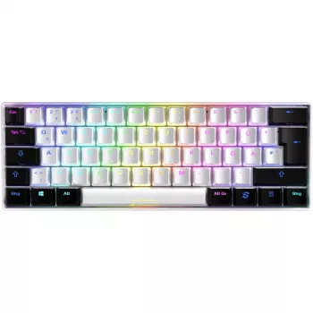 Sharkoon SGK50 S4 klaviatūra, skirta žaidimams, USB, QWERTZ, vokiška, balta, RGB LED