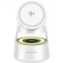 Belaidis įkroviklis 4smarts Qi2 Aura Sound baltas – Qi2 greitas belaidis įkrovimas, integruotas garsiakalbis