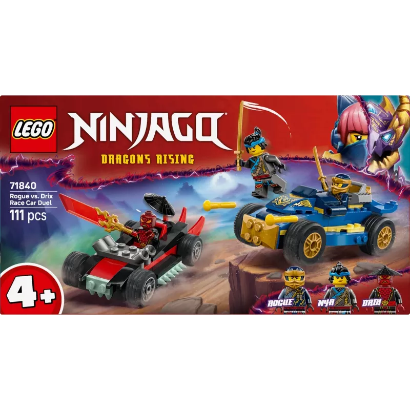 Statybiniai kaladėlės Ninjago 71840 Lenktynių dvikova Rogue prieš Drix
