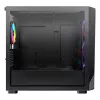 Montech X5M (B) Micro Tower PC korpusas — Micro‑ATX/Mini‑ITX, 3x120mm priekyje, 1x120mm gale, palaiko ATX PSU, 2x3.5 colio + 4x2.5 colio, juoda