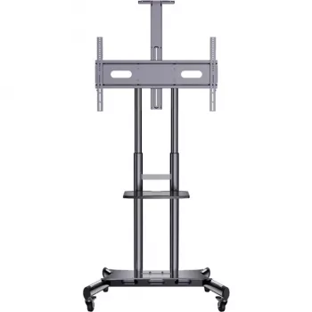 HAGOR HP Twin Stand HD - vežimėlis - plokščiaekraniams / AV įrangai - juoda - ekrano dydis: 140-213 cm (55-84) - tvirtinimo sąsaja: iki 800 x 500 mm (8210)