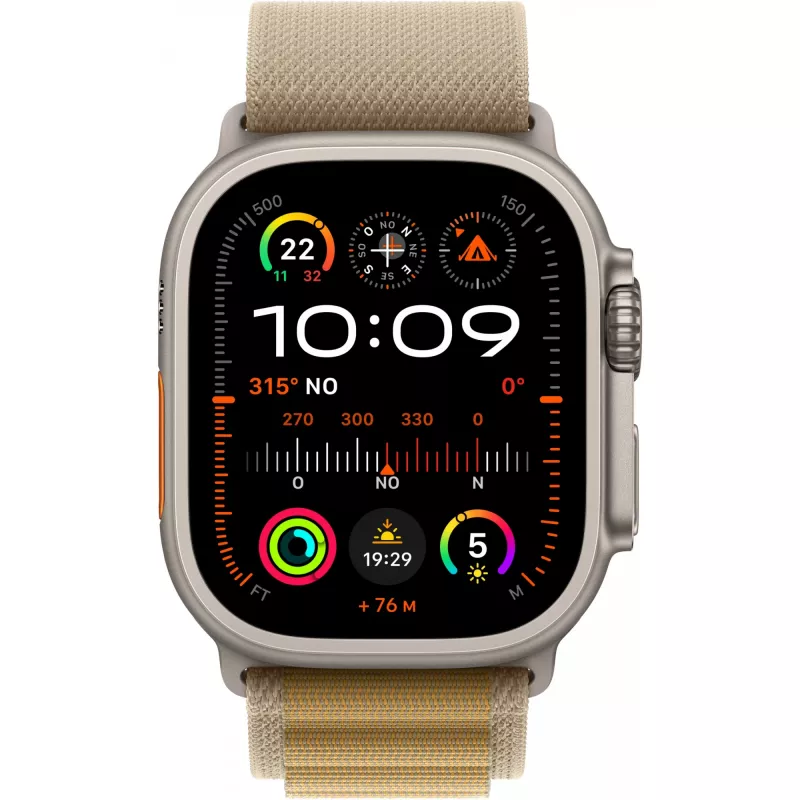 APPLE Watch Ultra 2 GPS + Cellular 49mm Natural Titanium Case su Tan Alpine Loop - Didelis