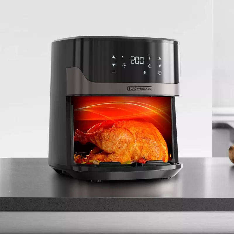 Gruzdintuvė Juoda & Decker BXAF6500E 6,5 l, 1600 W, skaitmeninis jutiklinis valdymas, 8 programos, 80–200 °C