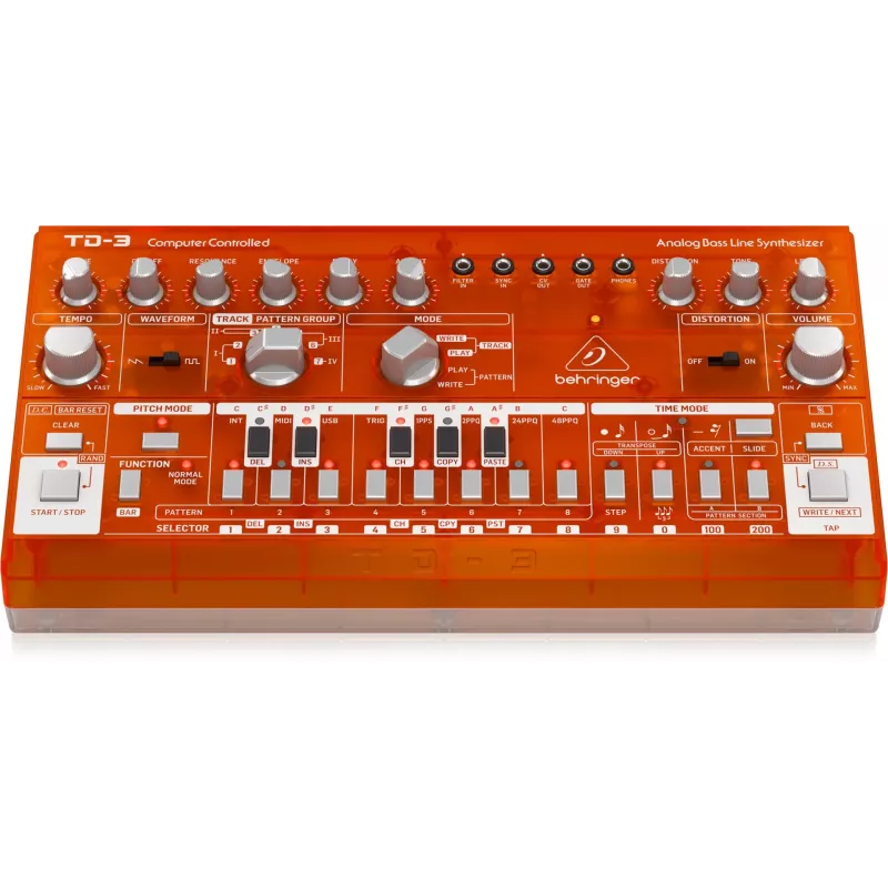 Analoginis sintezatorius Behringer TD-3-SB raudonas 9V DC