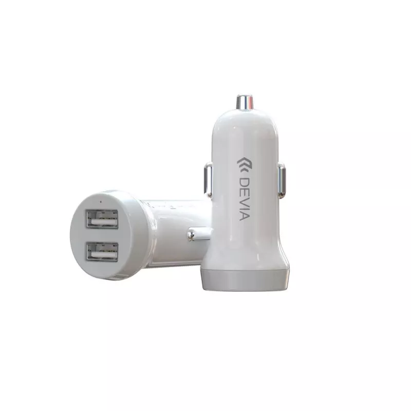 Automobilinis pakrovėjas Devia Smart Series Lightning 5V 3,1A dvigubas USB baltas