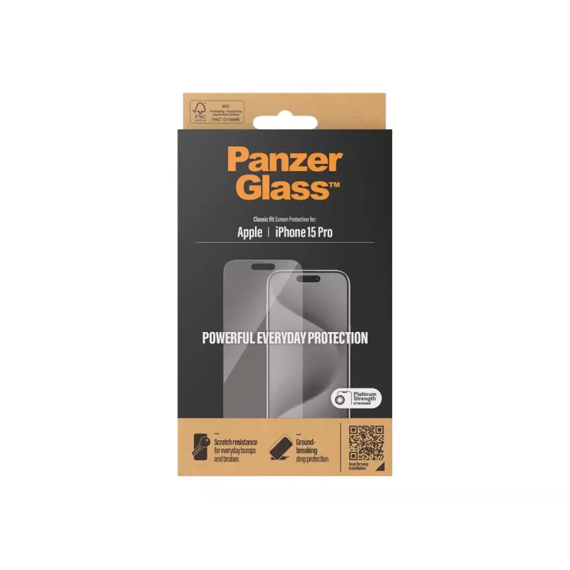 PanzerGlass ® Ekrano apsauga iPhone 15 Pro | Classic Fit