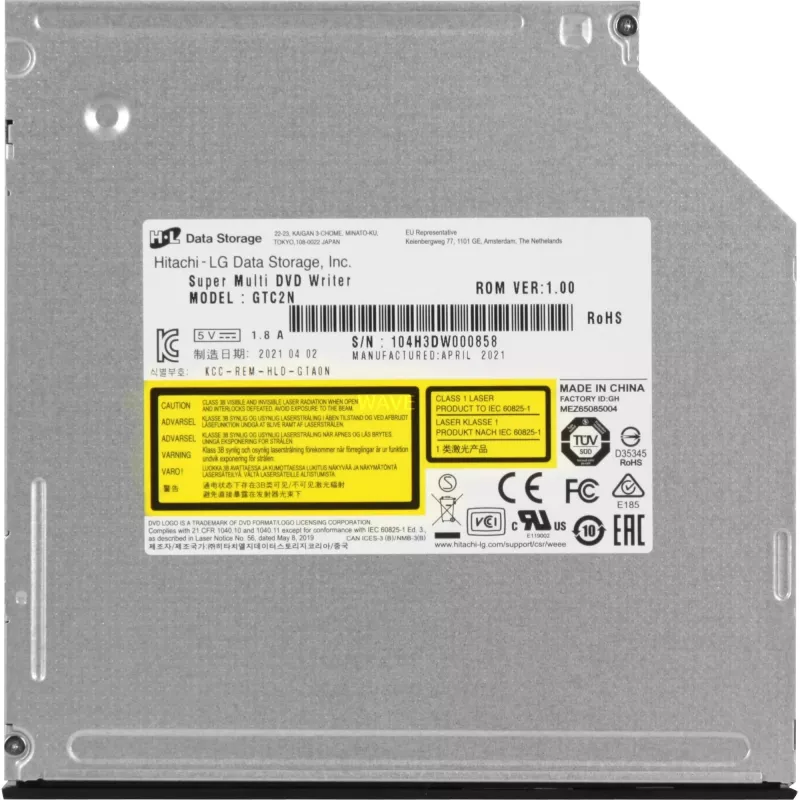 Vidinis DVD-RW įrašymo įrenginys 12,7 MM plonas GTC2N BULK / HITACHI-LG
