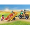 Playmobil 71442 Country: Traktorius su priekaba ir vandens cisterna Šviežias derlius ūkyje Mokymasis apie aplinką Smagus vaizduotės žaidimas