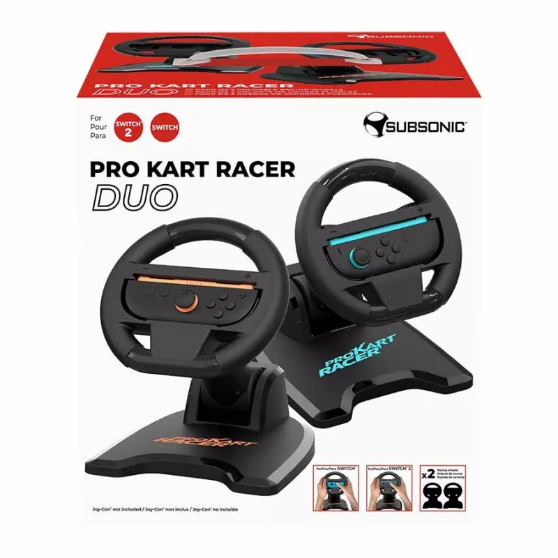 Vairavimo ratas SUBSONIC SA5727-2 Pro Kart Racer Duo, skirtas „Nintendo Switch“ su dviejų valdiklių palaikymu