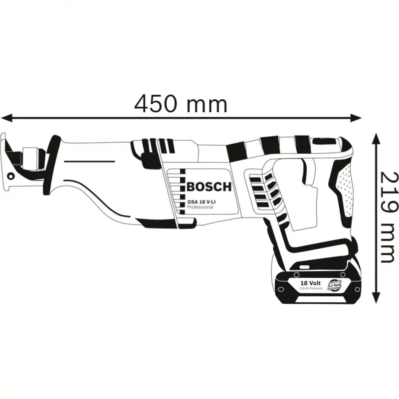 Bosch 0 601 64J 000 stūmoklinis pjūklas 2700 spm Juoda, Mėlyna, Raudona, Sidabrinė