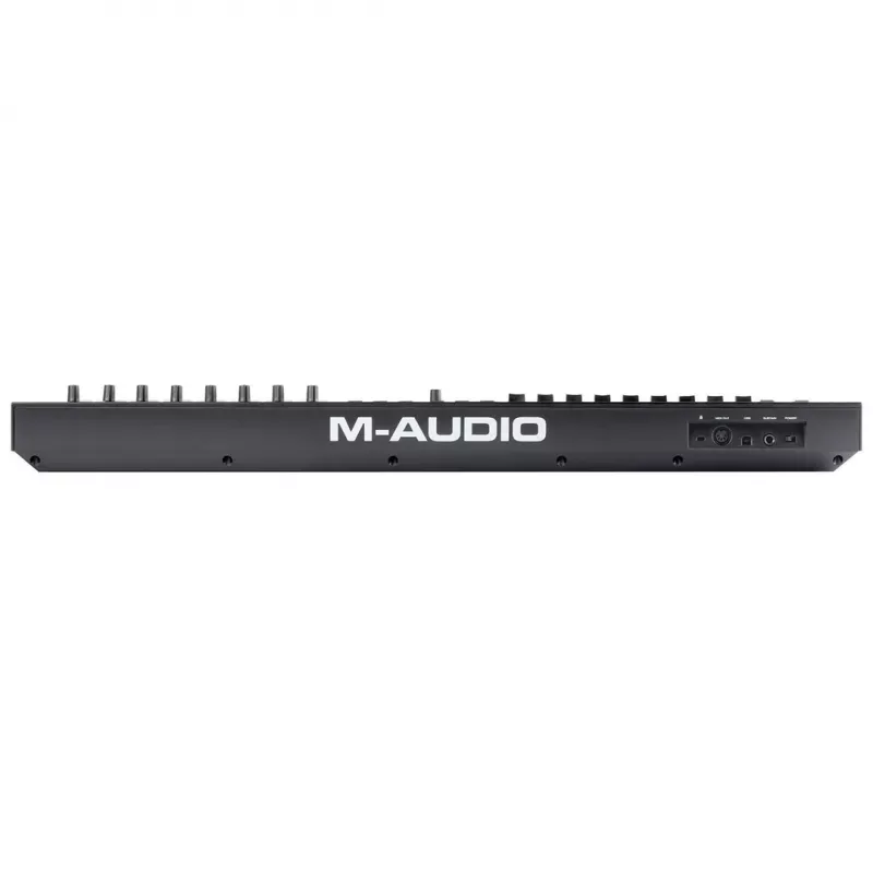 M-Audio Oxygen Pro 49 MIDI klaviatūros valdiklis — 49 klavišai, 16 padeliai, 9 šleifiniai reguliatoriai, OLED ekranas, USB, MIDI išėjimas