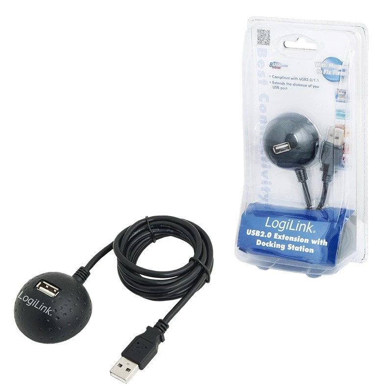 USB 2.0 prailginimo laidas su dokavimo jungtimi