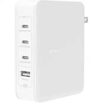 Sieninis įkroviklis 140W 4 prievadai (3xC 1xA) JK, ES, JAV kištukai baltas