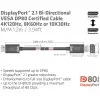 CLUB3D DisplayPort 2.1 dvikryptis VESA DP80 sertifikuotas laidas 4K240Hz, 8K60Hz arba 10K30Hz M/M 1,2 m / 3,94 pėd.