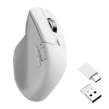 Belaidė optinė pelė Keychron M6S-B72 — dešiniarankė, 12 000 DPI, RF belaidis ryšys + Bluetooth + USB-C, balta