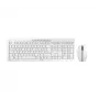 Klaviatūra CHERRY Stream Desktop Recharge, pelė komplekte, universali, RF belaidė, QWERTZ, vokiečių, pilka