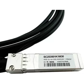 CBO QSFP į 4×SFP+ išskaidymo kabelis MC2609130-005-BL, 40 Gbit/s, 5 m