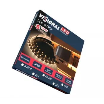 LED juostelė OEM AMT AMT-2835WW120-12V90 — 12V, 90 šiltai baltų 2835 šviesos diodų