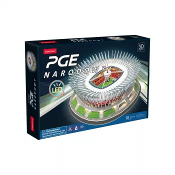 3D dėlionė cubicfun PGE National LED Model 306-L541H — LED apšviestas architektūrinis popieriaus modelis