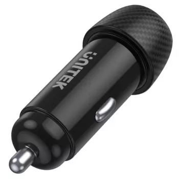 Automobilinis kroviklis Unitek P1400A su USB-C ir USB-A, 38W, Quick Charge 3.0, įėjimas 12–24V, juodas