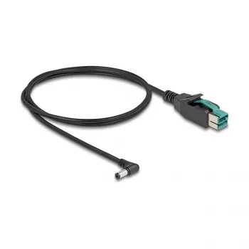 DeLOCK PoweredUSB laidas, kištukas, 12 V į DC 5,5 x 2,1 mm kištukas, kampinis, 1 m