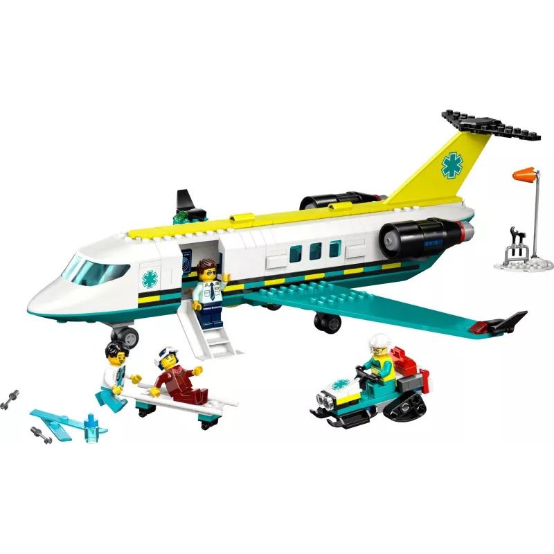 LEGO City avarinis lėktuvas 60465 – mažas gelbėjimo orlaivio konstravimo rinkinys, 403 dalys, 4 minifigūrėlės, amžius 6+
