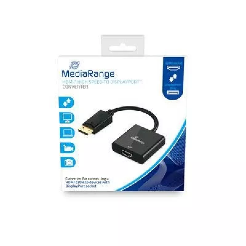 Vaizdo kabelio adapteris MediaRange MRCS177 0,2 m DisplayPort HDMI Juodas