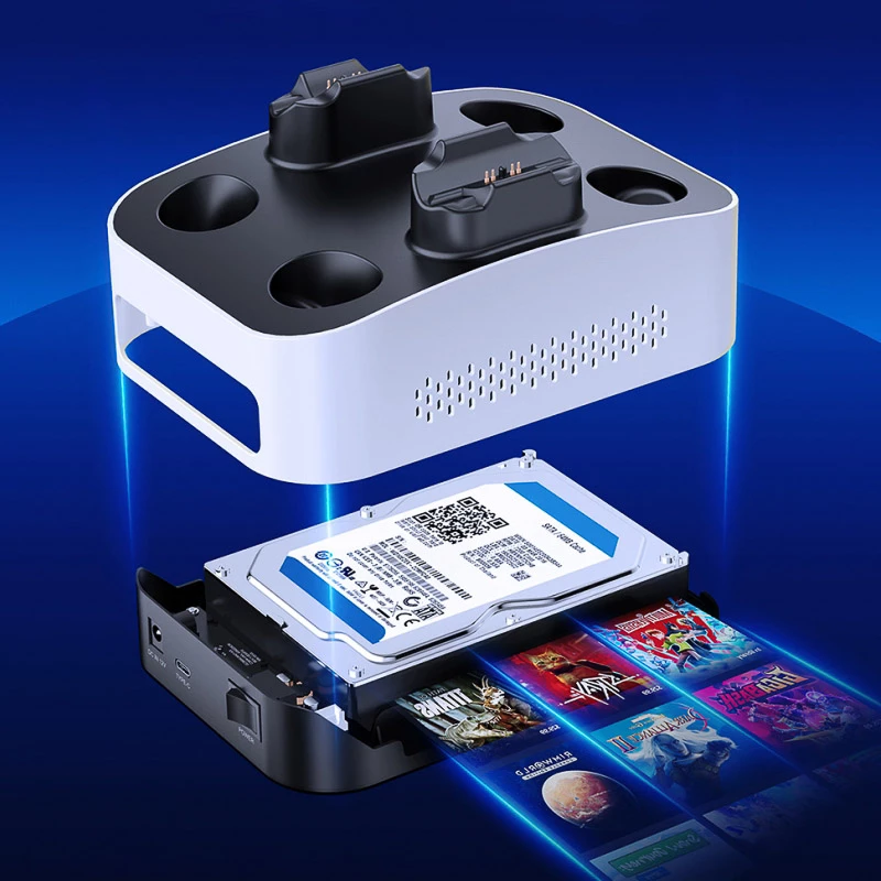 GrauGear G-3506-CG 3,5 colio išorinis žaidimų kietasis diskas 4TB su PS5 valdiklio įkrovimo stotele