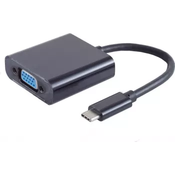 Vaizdo kabelio adapteris USB Type-C VGA D-Sub juodas S/CONN 14-05006