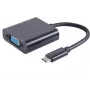 Vaizdo kabelio adapteris USB Type-C VGA D-Sub juodas S/CONN 14-05006