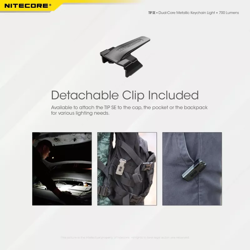 Nitecore TIP SE juodas rankinis LED žibintuvėlis