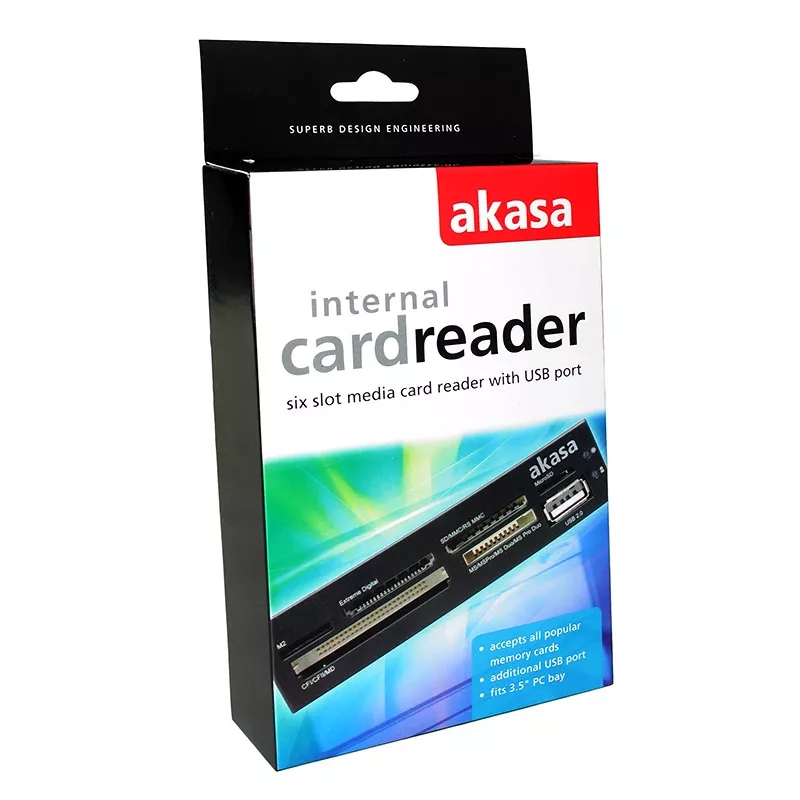 Akasa AK-ICR-07 kortelių skaitytuvas USB 2.0, vidinis