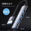 USB šakotuvas 3.0 4in1, 4x USB 3.0