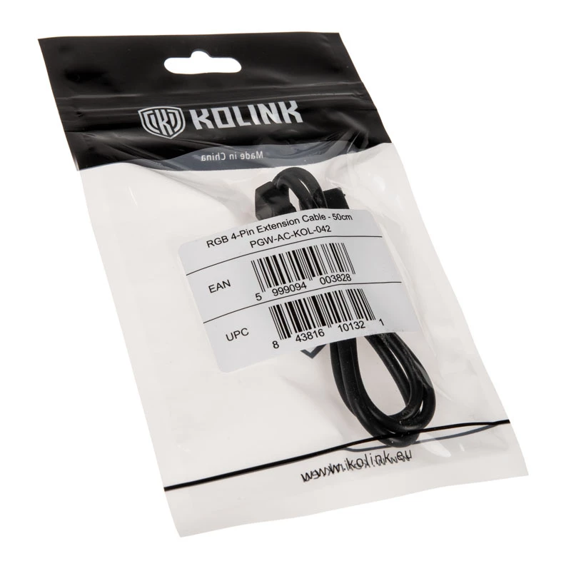 ARGB 4-pin prailginimo kabelis Kolink ARGB 4-Pin 0,5 m, 4-pin į 4-pin, 0,5 m ilgio