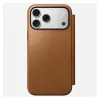 Mobiliojo telefono dėklas Nomad Modern Leather Folio, skirtas iPhone 17 Pro Max — ruda, tinka iki 17,5 cm (6,9 col.) ekranui, 4 kortelių kišenės