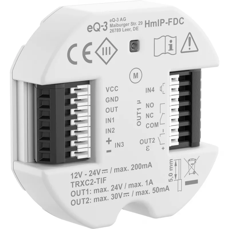 Išmanioji durų spyna eQ-3 Homematic IP 160811A0 — nuotoliniu būdu valdoma, balta, 52×52×15 mm