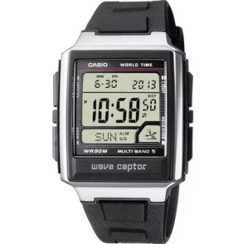 Rankinis laikrodis CASIO WV-59E-1AVEF radijo bangomis valdomas, sidabrinis korpusas, 48,3×39×12,5 mm