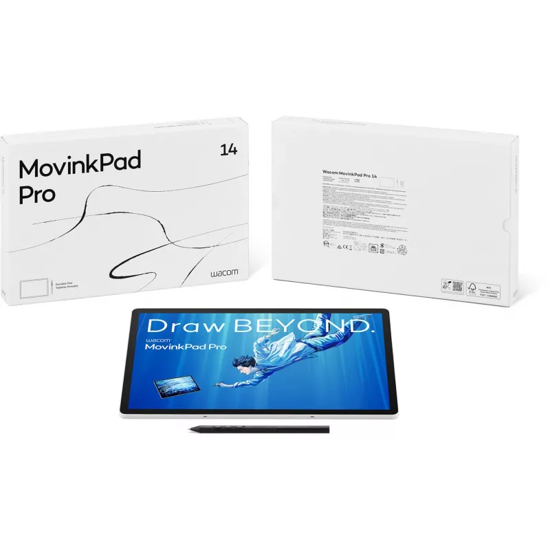 Wacom MovinkPad Pro 14, laidinis ir belaidis, 5080 lpi, 302 x 189 mm, USB/Bluetooth, 1 cm, kaištis